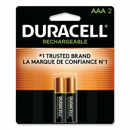 DURACELL Rechargeable StayCharged NiMH Batteries, AAA, PK2 DX2400B2N